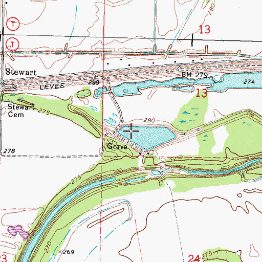 Topographic Map of Rons Dam, MO