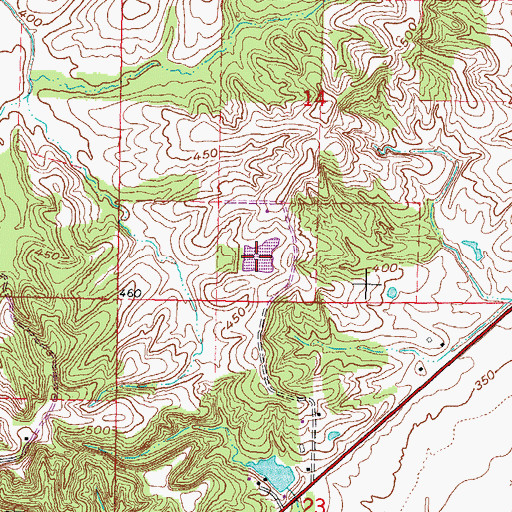 Topographic Map of Lamberts Lake, MO