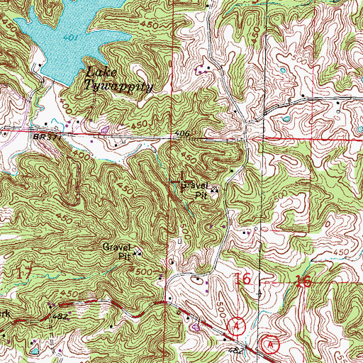 Topographic Map of Lock Lake, MO