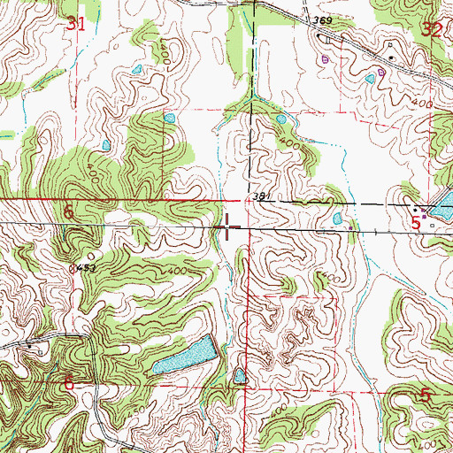 Topographic Map of Eftink Lake Dam, MO