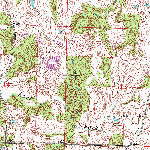 Topographic Map of Diebold Orchards Lake Section 13, MO