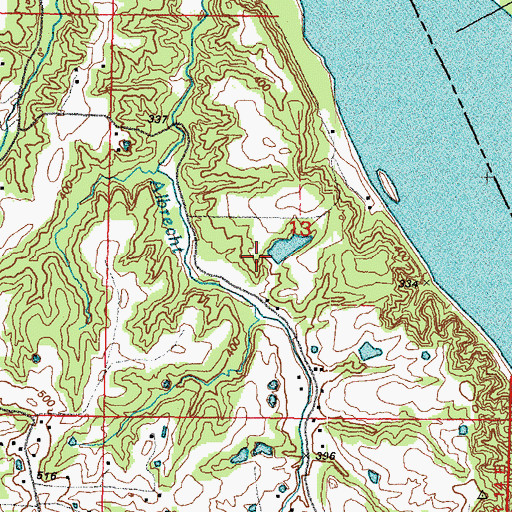 Topographic Map of Davis Lake Dam, MO
