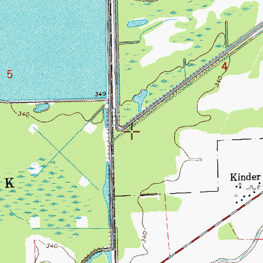 Topographic Map of Duck Creek State Wildlife Refuge Number 2 Dam, MO
