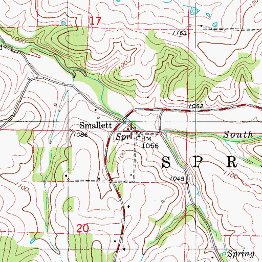 Topographic Map of Salt Road Post Office, MO