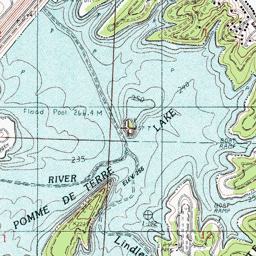 Topographic Map of Lost Hill Island, MO