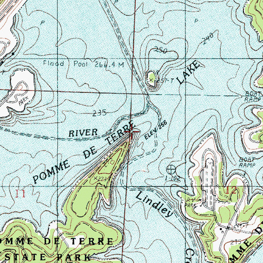 Topographic Map of Indian Point, MO
