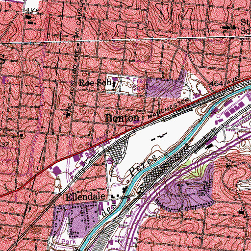 Topographic Map of Benton, MO