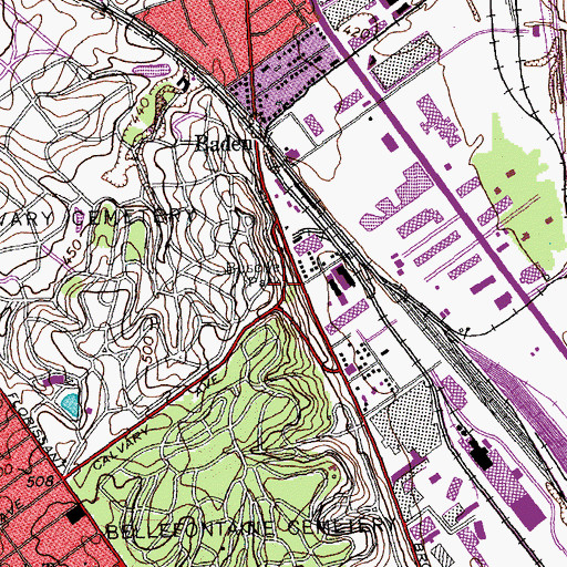 Topographic Map of Busche Park, MO