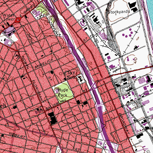 Topographic Map of Clay School, MO