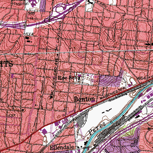 Topographic Map of Franz Square, MO