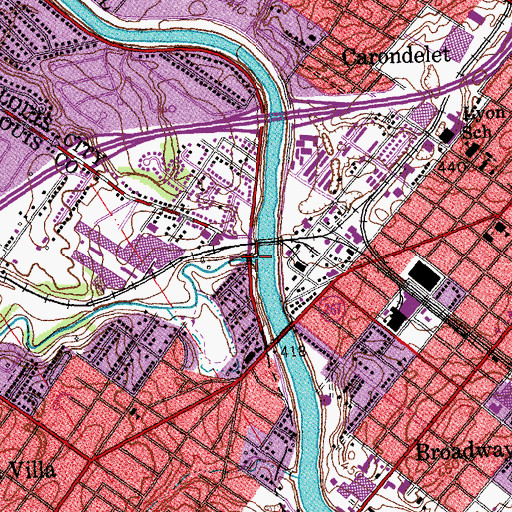 Topographic Map of Gravois Creek, MO