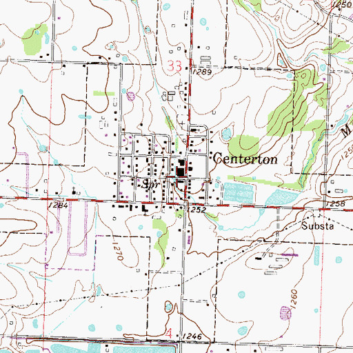 Topographic Map of Centerton, AR