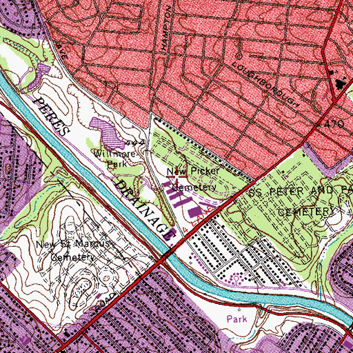 Topographic Map of Gatewood Gardens Cemetery, MO