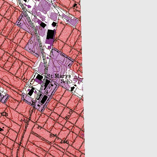 Topographic Map of Saint Marys School, MO