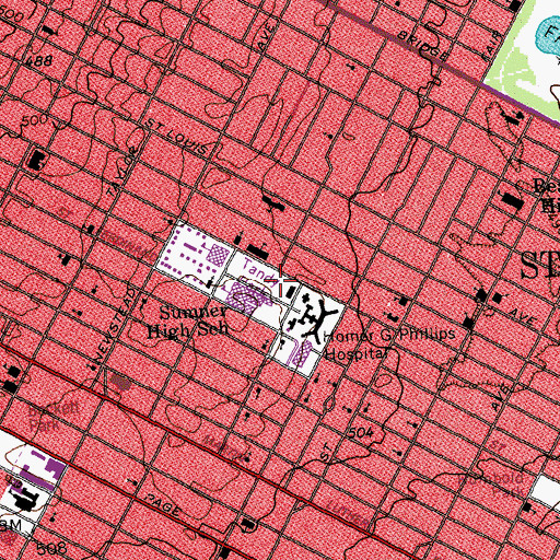 Topographic Map of Tandy Park, MO