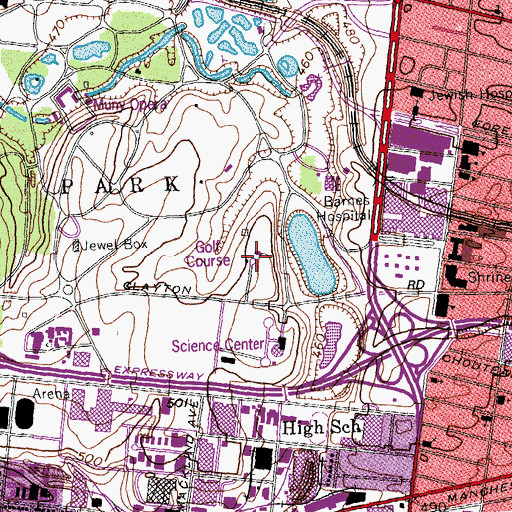 Topographic Map of Triple A Golf Club, MO