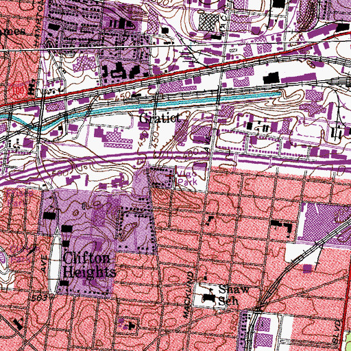 Topographic Map of Vigo Park, MO
