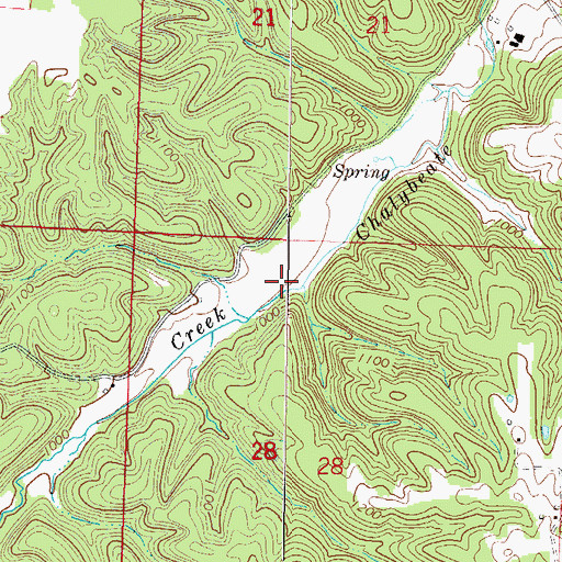 Topographic Map of Chalybeate Creek, AR