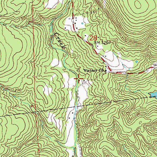 Topographic Map of Carver Creek School (historical), MO