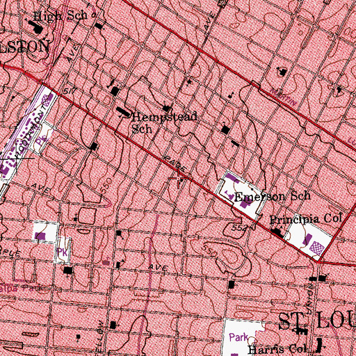 Topographic Map of Eden Church, MO