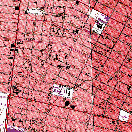 Topographic Map of Field School, MO