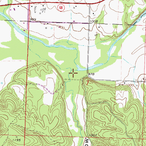 Topographic Map of Chambers Hollow, AR