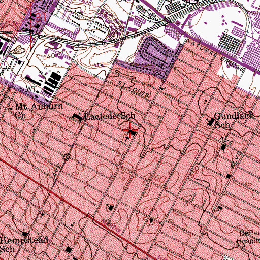 Topographic Map of Saint Edward Church, MO