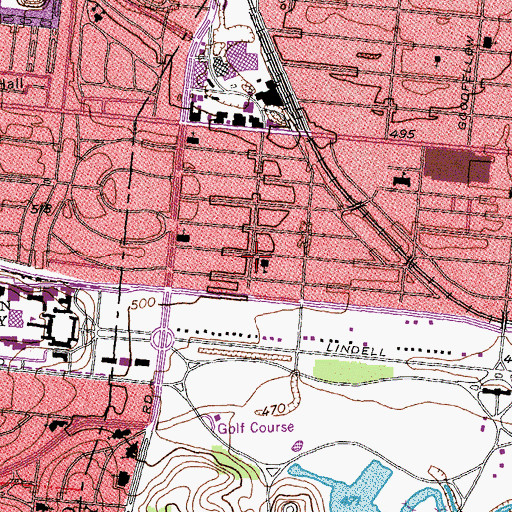 Topographic Map of Saint Roch Church, MO