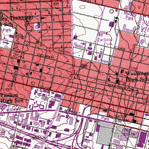 Topographic Map of Bethania Church (historical), MO