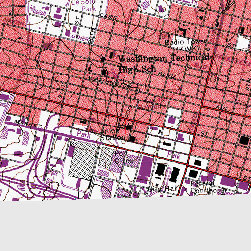 Topographic Map of Centenary Church, MO