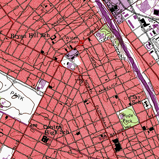 Topographic Map of Eliot School, MO
