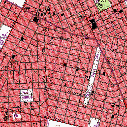 Topographic Map of Columbia School, MO
