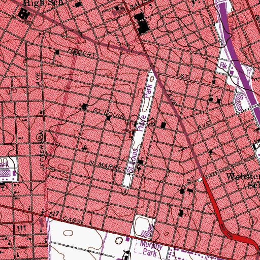 Topographic Map of Blair School, MO