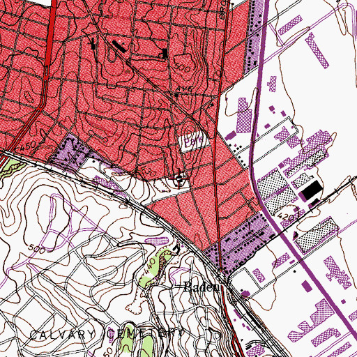 Topographic Map of Holy Cross Church, MO