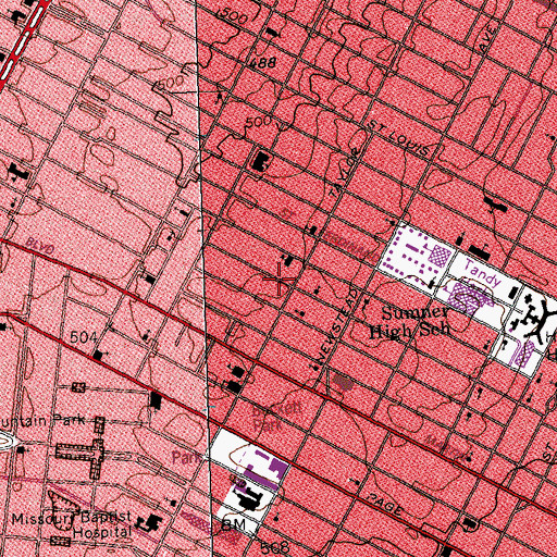Topographic Map of Holy Ghost Church, MO