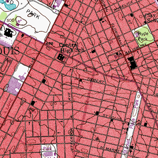 Topographic Map of Saint Augustine Church, MO