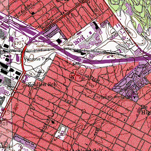 Topographic Map of Saint Engelbert Church, MO