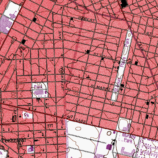 Topographic Map of Zions Church, MO