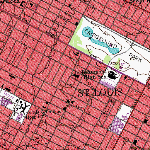 Topographic Map of Farragut School, MO