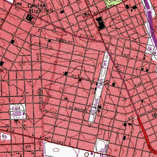 Topographic Map of Greely Memorial Church, MO