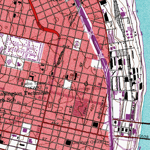 Topographic Map of Henry School, MO