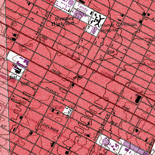 Topographic Map of Riddick School, MO