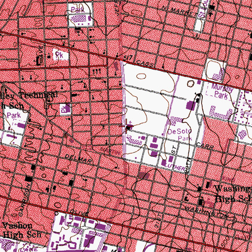 Topographic Map of Saint Bridget of Erin Church, MO