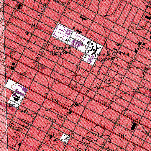 Topographic Map of Saint James Church, MO