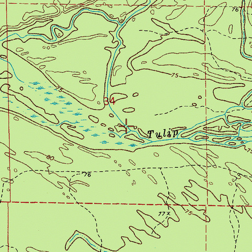 Topographic Map of Charivari Creek, AR