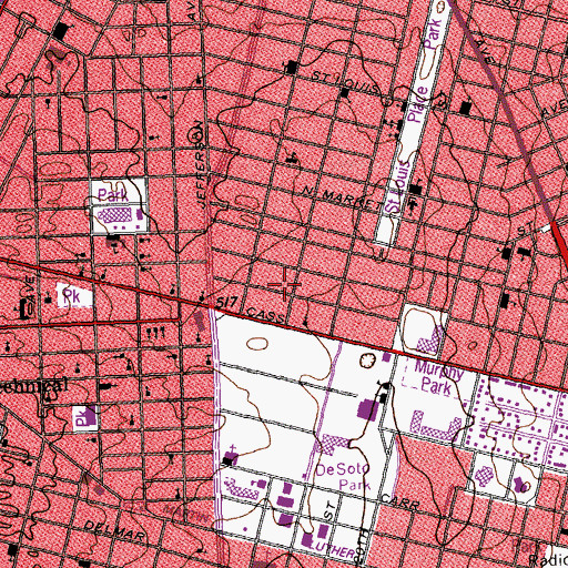 Topographic Map of Saint Leo Church, MO