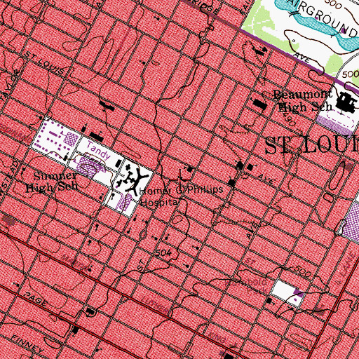Topographic Map of Saint Matthews Church, MO