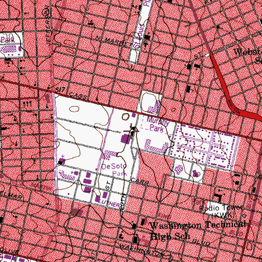 Topographic Map of Saint Stanislaus Church, MO