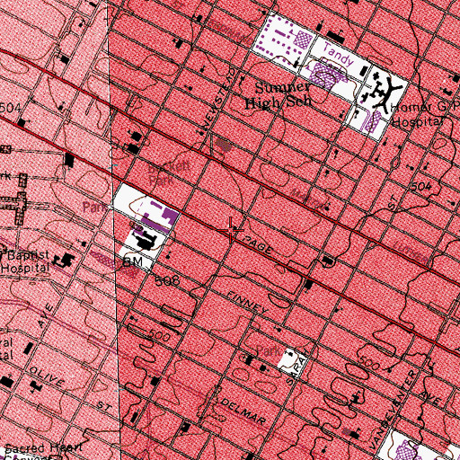 Topographic Map of Salem Church, MO