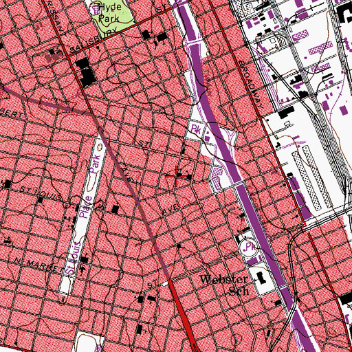 Topographic Map of Salem Church, MO